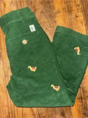 Little English - Dark Green Corduroy Pants with Embroidered Ducks size 5T